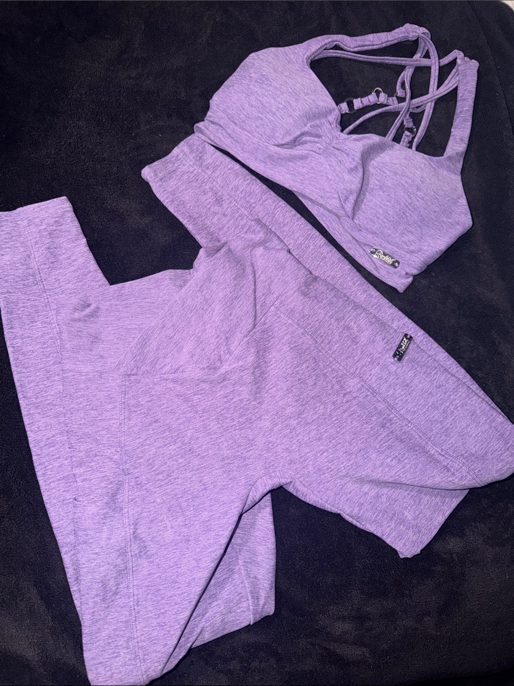 Bombshell sportswear heathered purple set